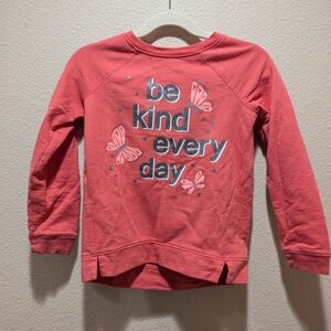 Kids Coral Sweatshirt with Butterfly Design